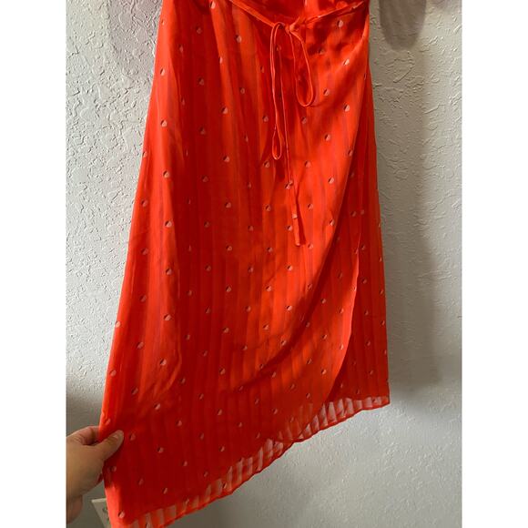 Cupcakes & Cashmere Women's Red Midi Wrap Dress Small Party Datenight flirty - Picture 5 of 10